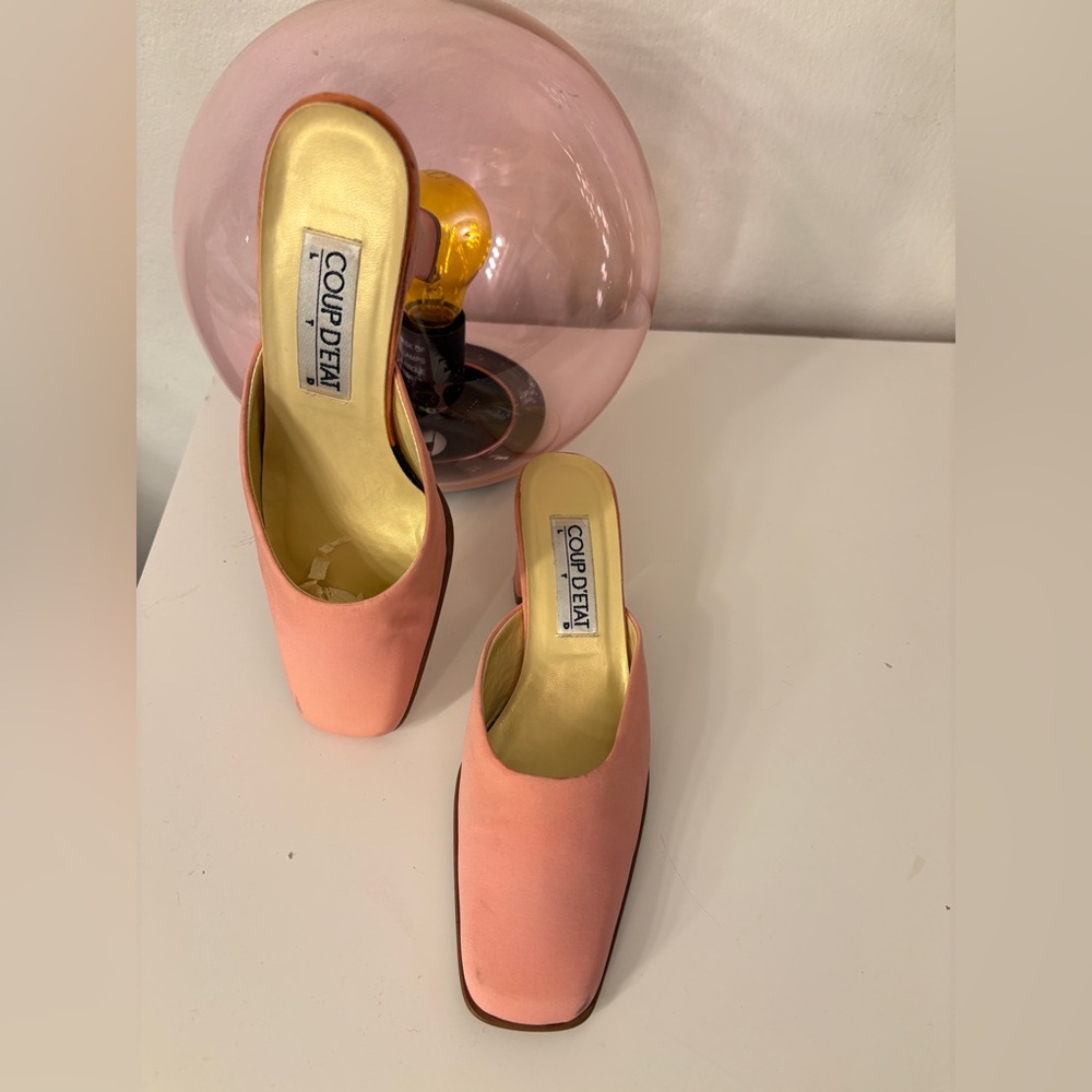 VINTAGE pink Coup D’etat LTD mules